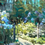 Featured Artwork: Nancie King Mertz, PSA-MP, CPP-MP, IAPS-MC&EP Pastel painting of a fenced-in flower garden