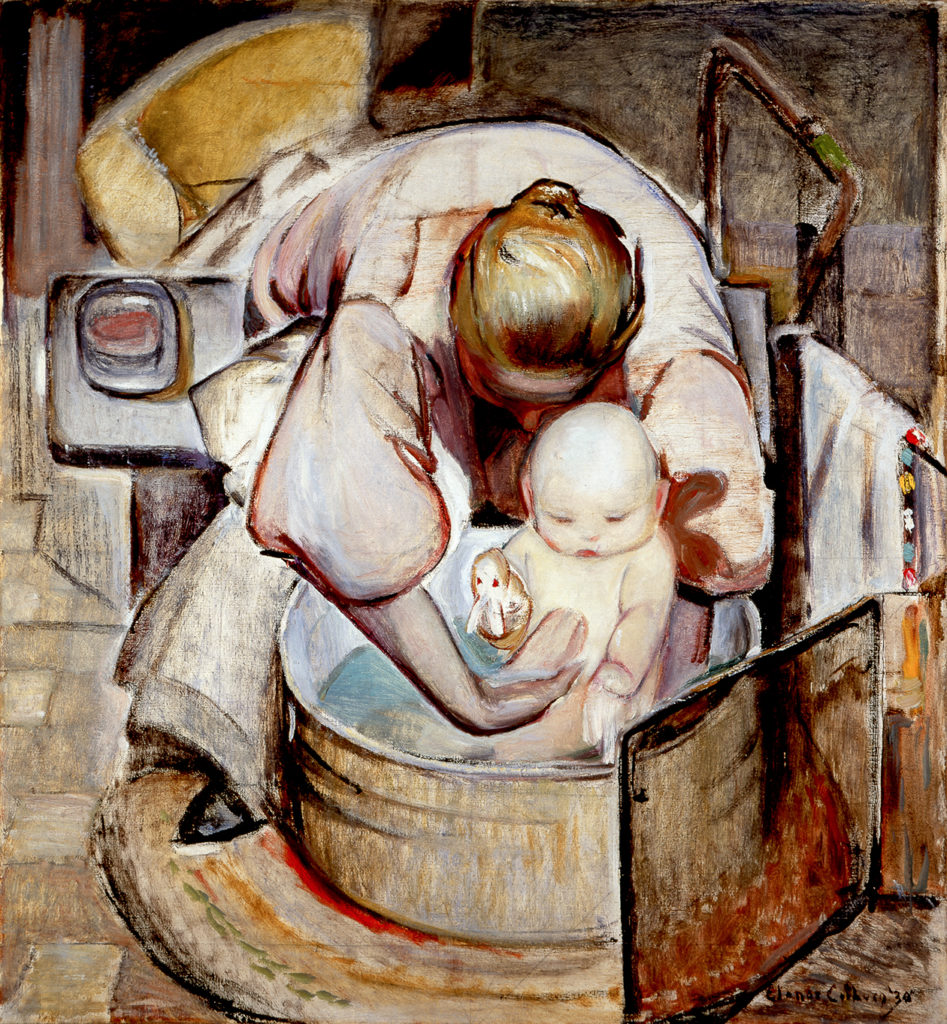 Elanor Colburn, "Bathing Baby" painting