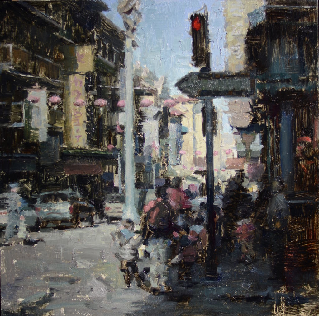 Chinatown oil painting