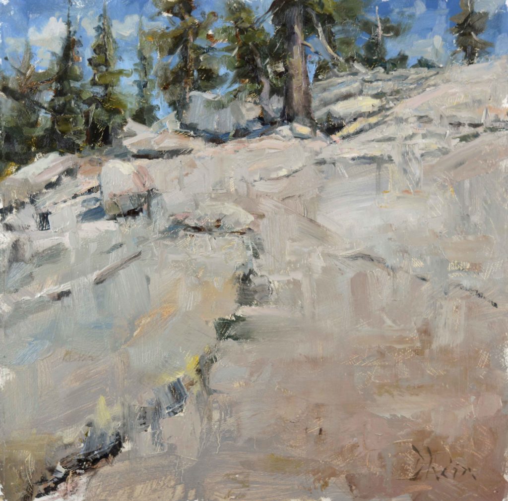 Jacob Dhein, "Rock Structure at Yosemite," 16 x 16 inches, Oil on panel