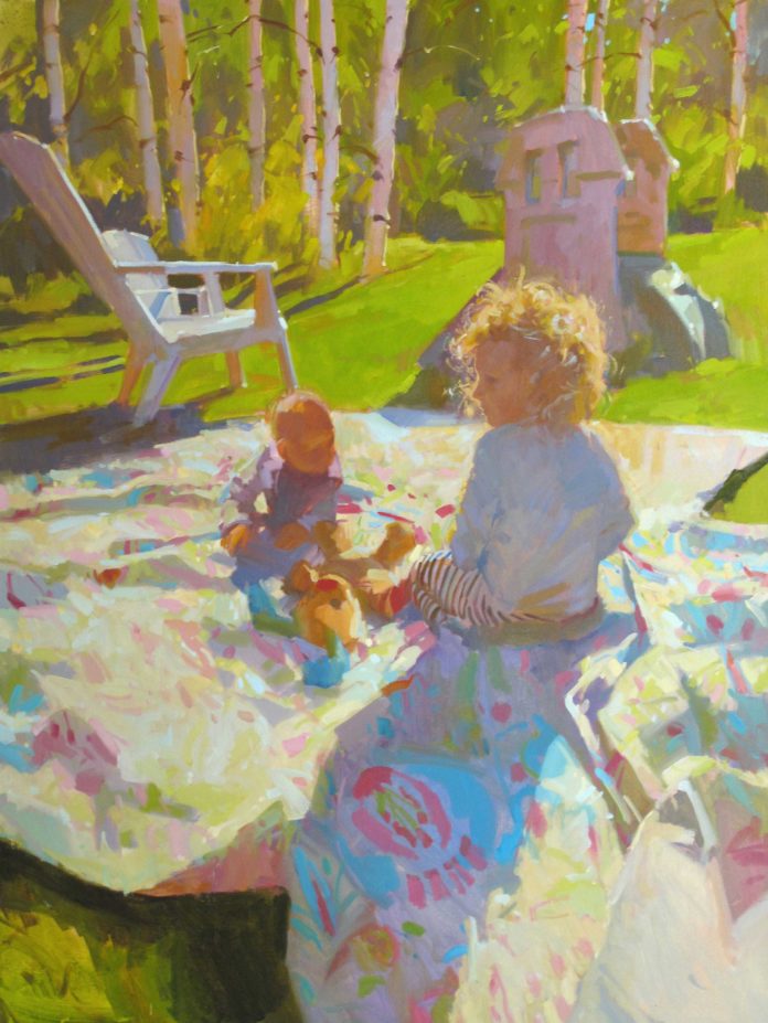 Oil painting of children