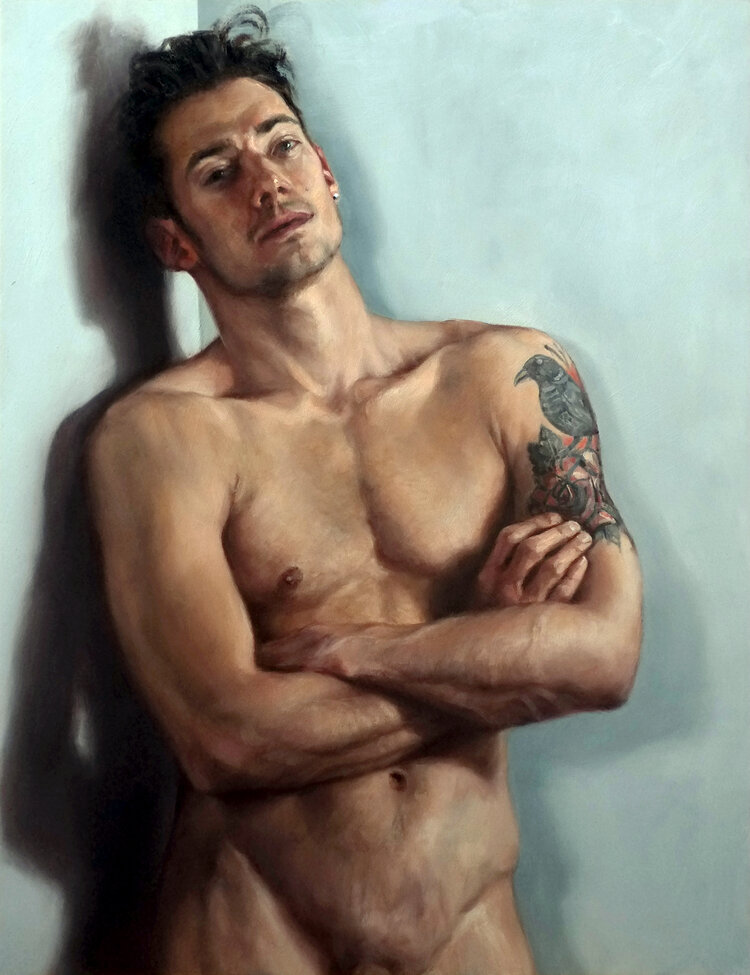 Figurative art painting of a man