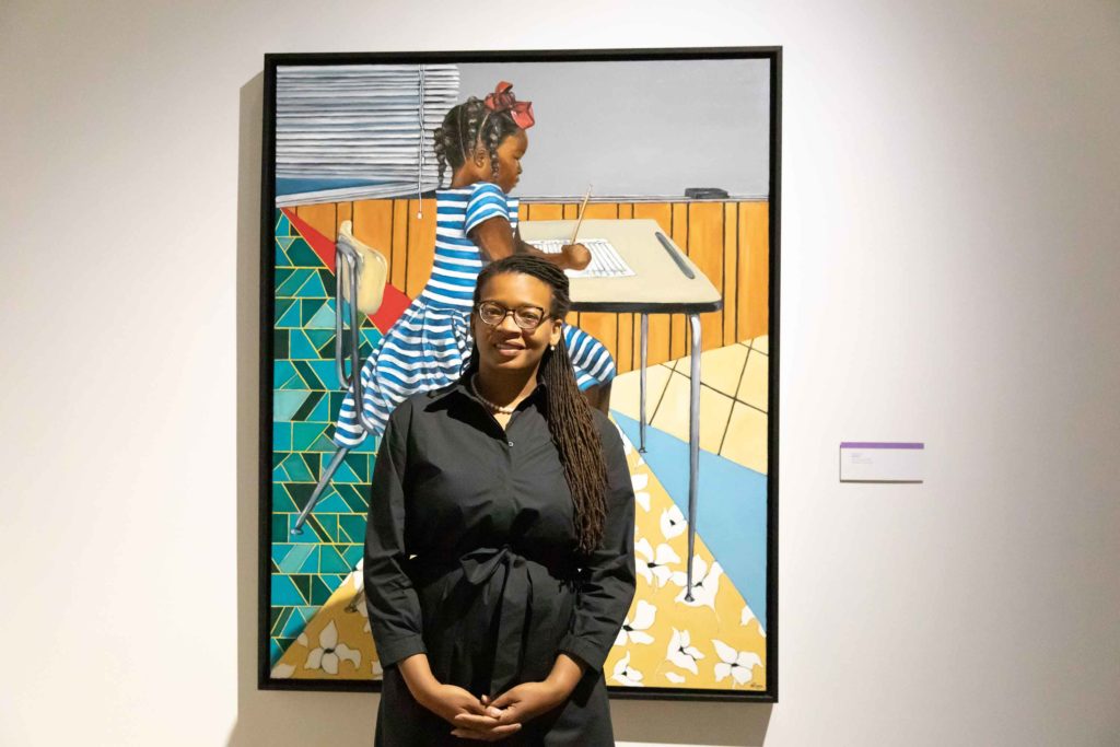 Ayana Ross with her painting "SWBAT"