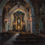 What Is Left Unsaid Oil painting of a church interior