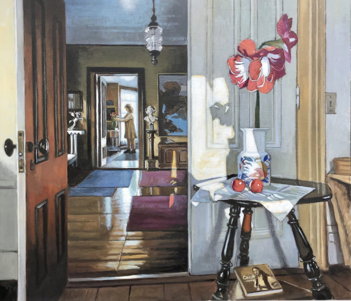 Oil painting of house interior