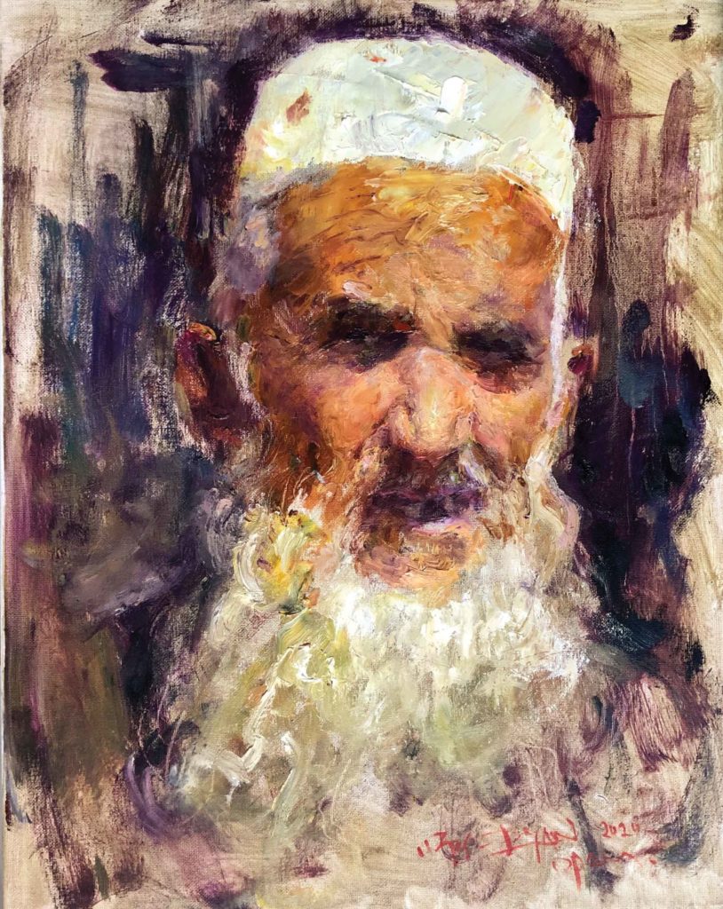 Shizhong Yan, OPAM, "Mountain Man," 20 x 16 in., oil on canvas, 2020
