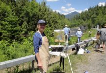 Artist Spotlight: Aida Garrity Woman painting in the mountains.