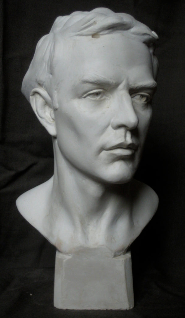 Plaster sculpture of a man's head