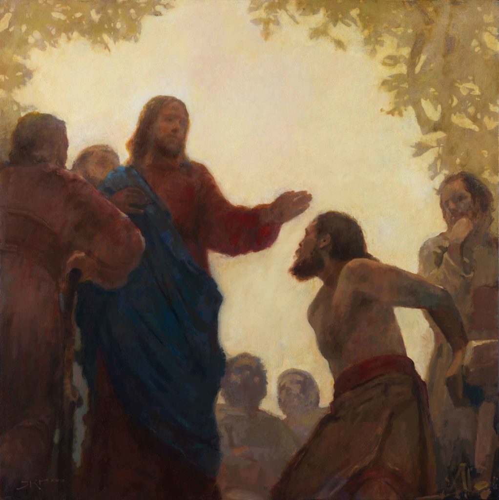 Painting of Jesus healing others