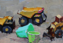 Intimate Subjects en Plein Air Painting of sand buckets