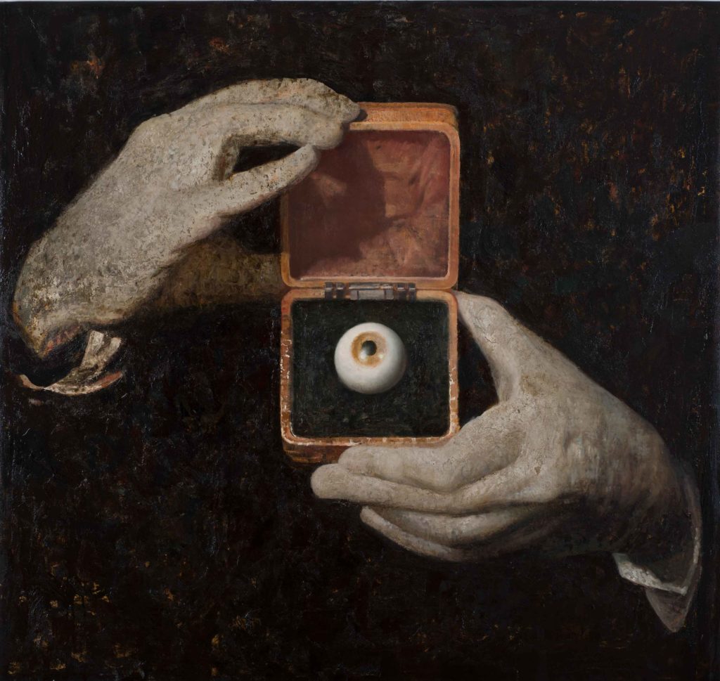 Vincent Desiderio, "Hitchcock’s Hands," 2012, oil and mixed media on canvas