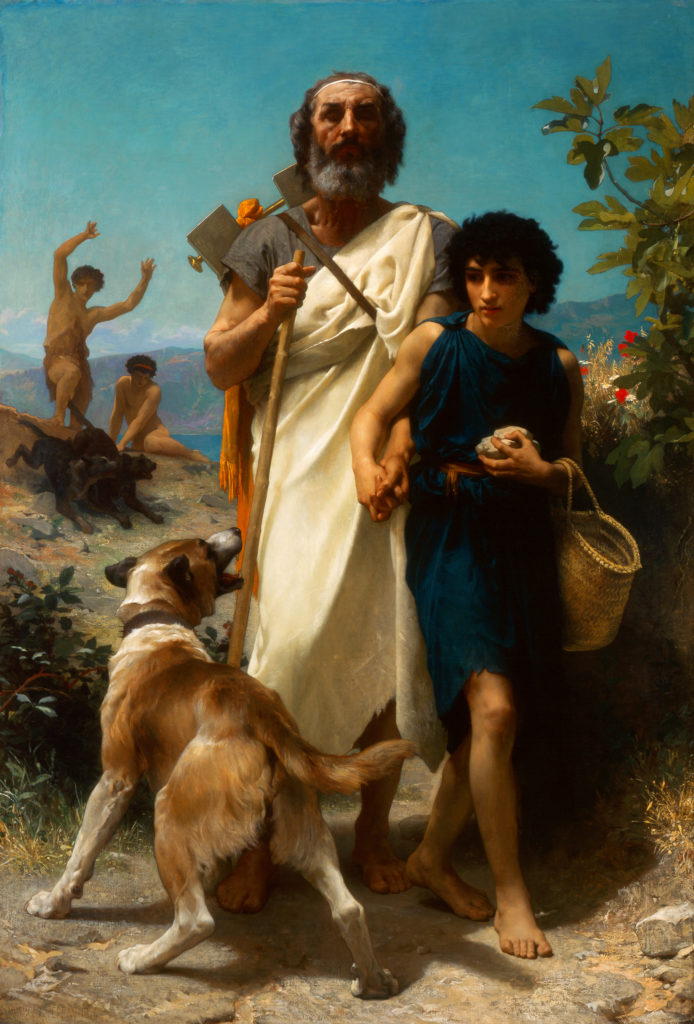 William-Adolphe Bouguereau, "Homer and His Guide" painting
