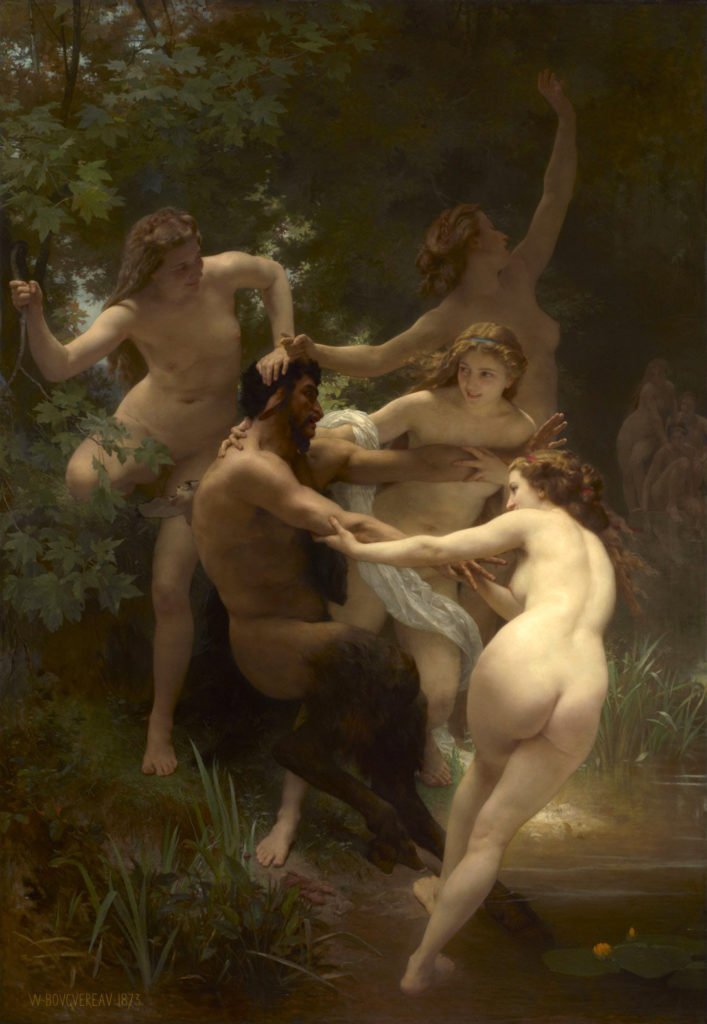 William-Adolphe Bouguereau Nymphs and Satyr painting