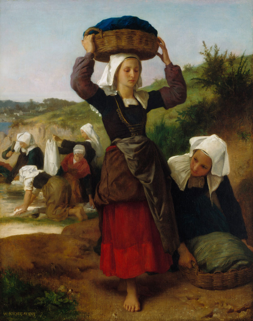 William-Adolphe Bouguereau, "Washerwomen of Fouesnant" painting