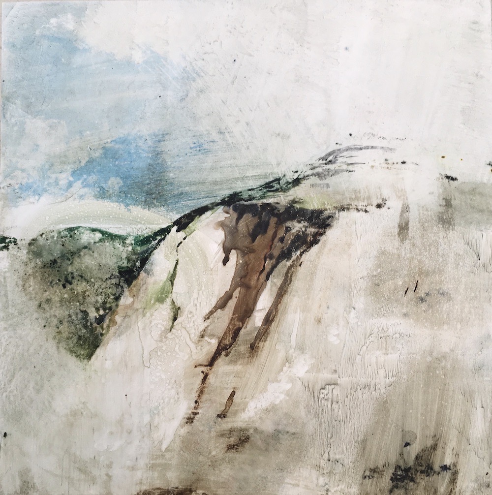 Ginny Zanger, CA, "Dunes of Memory," watercolor, 30x30"