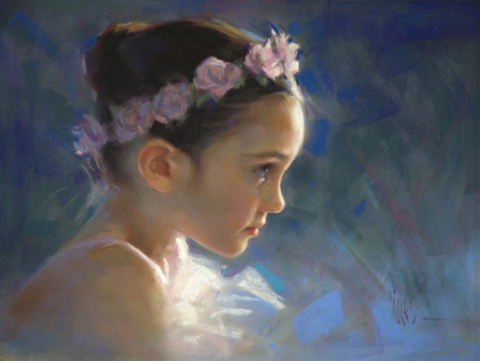 Pastel portrait of a ballerina