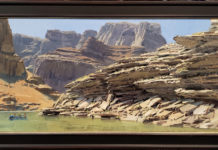 Featured Artwork: Joshua Been presented by the Grand Canyon Celebration of Art Oil painting of a rocky landscape
