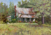 Featured Artwork: Susan Wellington Oil painting of a rural home