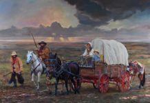 Quest for the West Returns! Western art - John Fawcett, "Guardian Angels," 2021, Oil, 24 x 30 inches