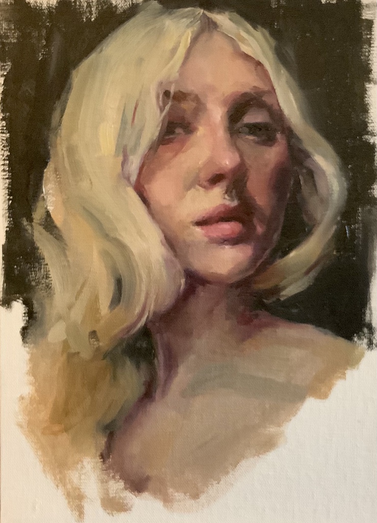 Laurie Johnson, "A Great Sense of Dignity," 6x9, Oil