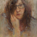 Artist Spotlight: Chantel Barber Acrylic self-portrait of a woman artist.