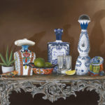 Featured Artwork: Barbara Rudolph presented by Celebration of Fine Art in Scottsdale, AZ Oil painting of decorative jars, fruit and a plant on an ornate table