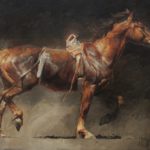 A Bareback Bronc Plein Air Salon - Abigail Gutting, "The Professional," oil, 30 x 40 in.