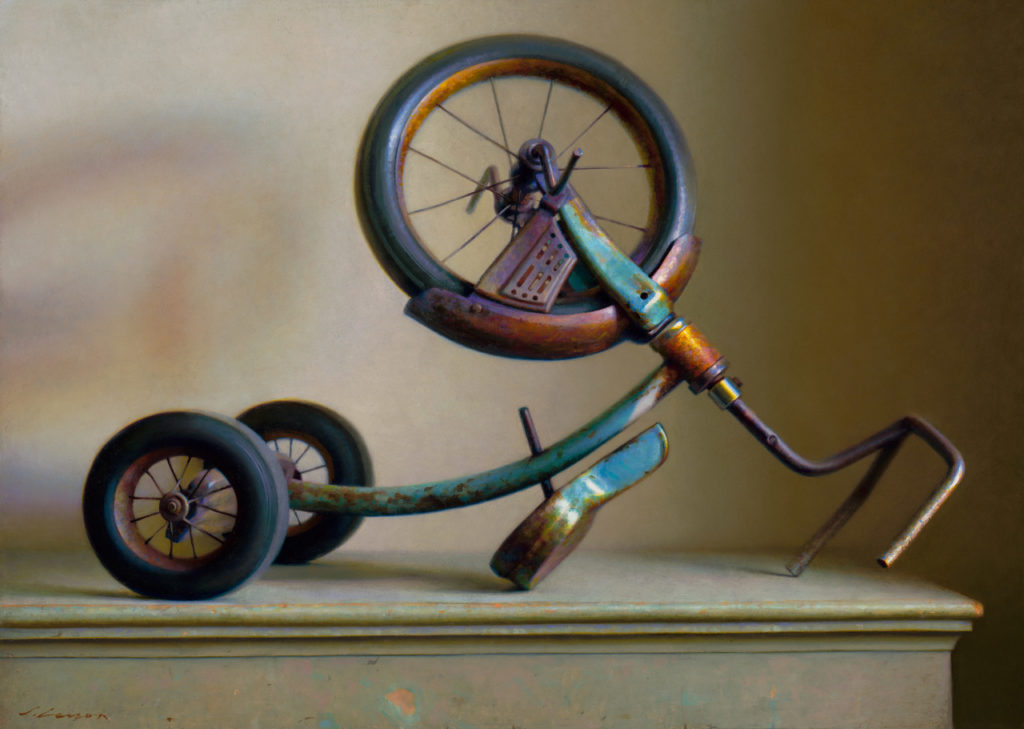 Realism still life art - Jeffrey T. Larson, "Trike," 30 x 42 in.