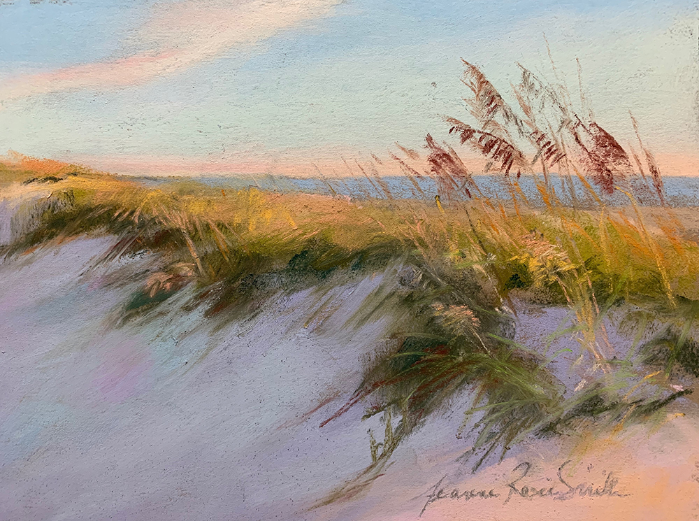 Pastel painting of sand dunes