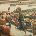 Cooking, Dining, and Wining: 20 Paintings from a Timeless Genre DIANNE MASSEY DUNBAR (b. 1952), "Shopping Cart," 2009, oil on canvas, 20 x 30 in., Gallery 1261, Denver