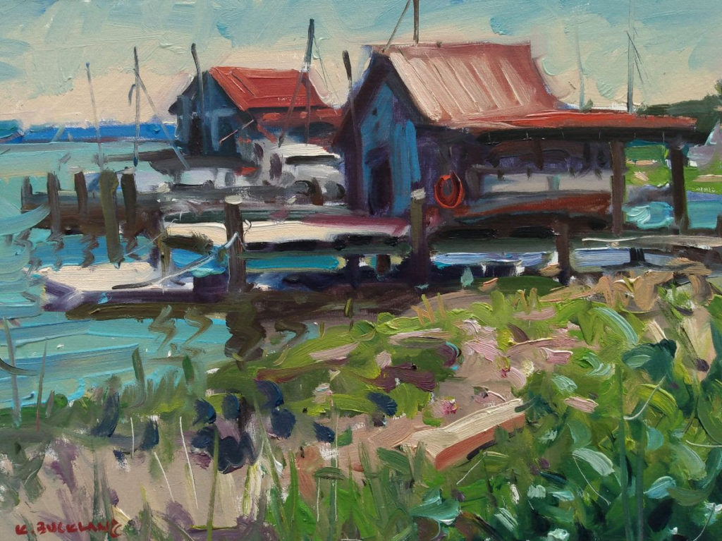 "The Oyster Shack," oil on canvas, 12 x 16 in., by Kyle Buckland