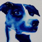 The Puppy Project: 130 Dog Portraits in Watercolor Detail of "Elle Blue Dog" by Carol Carter