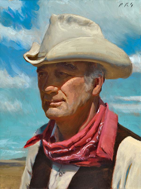Cowboy portrait - Tony Pro, "Cowpoke," 14 x 11 in.