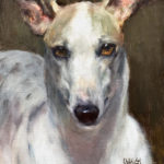 Featured Artwork: Johanne Mangi Portrait painting of a greyhound