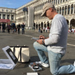 Inspired by Venetian Masters Jon deMartin draws in Venice’s Piazza San Marco.