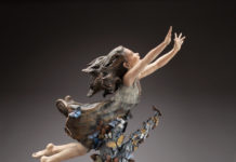 Featured Artwork: Angela Mia de la Vega Sculpture of a girl floating on butterflies