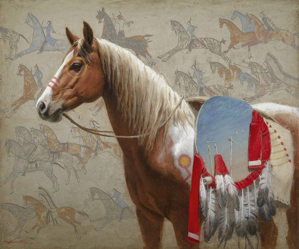 Oil painting of a horse