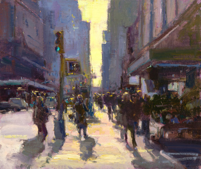 oil painting of cityscape