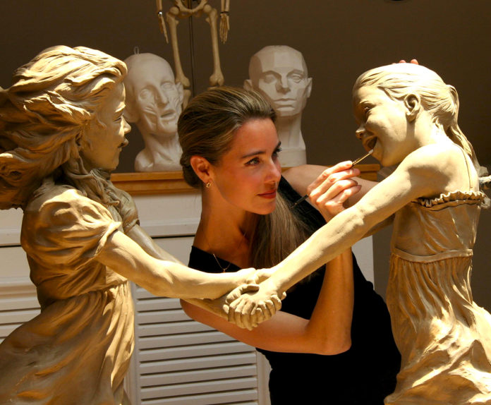 Angela sculpting Whirlwind, 48”h x 41”w x 21”d, Bronze, 2009