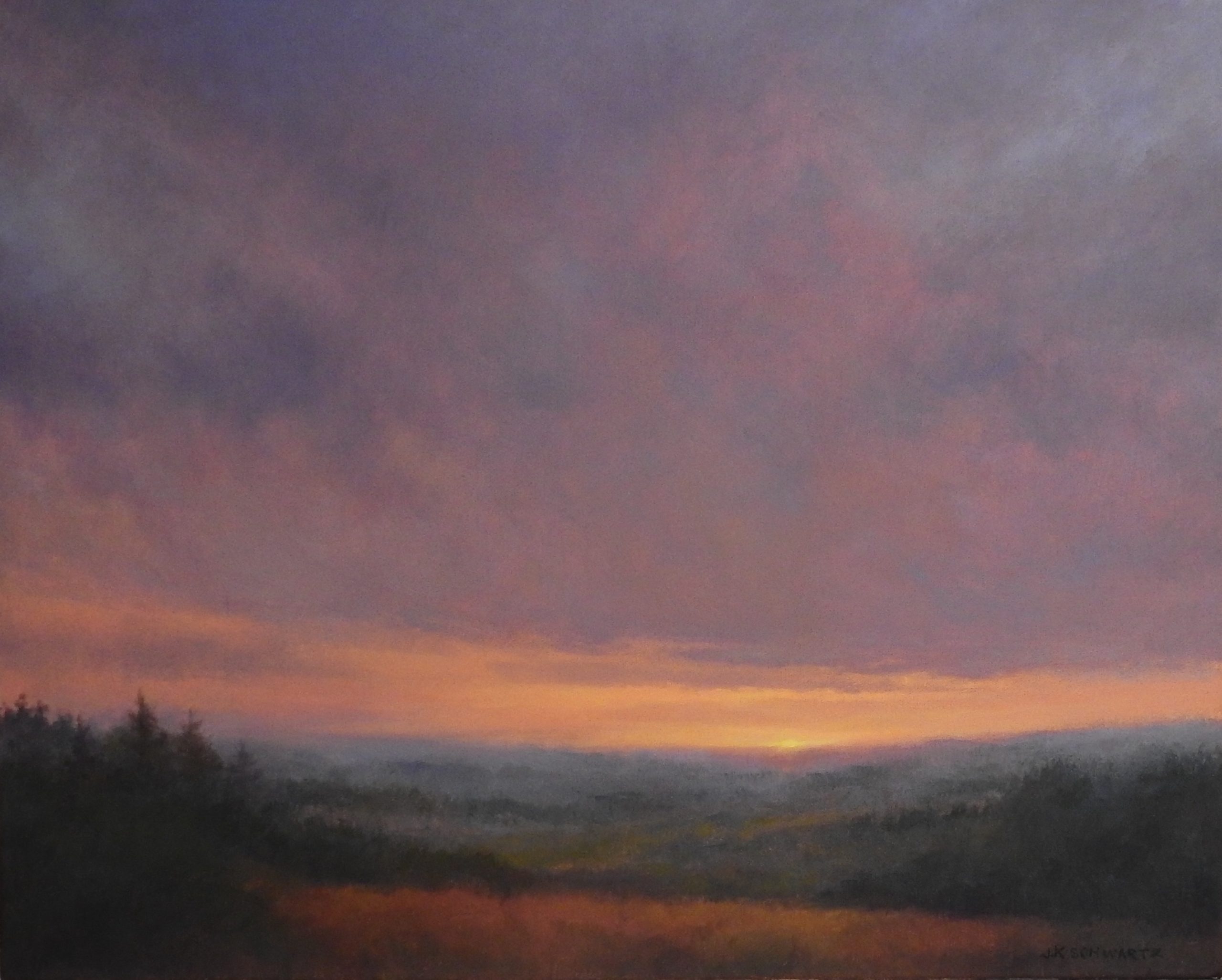 oil painting of sunset