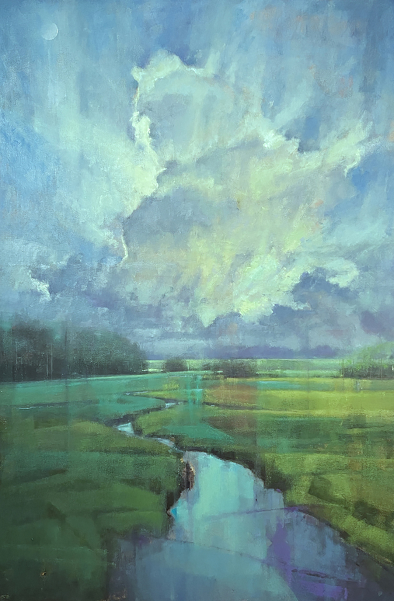 oil painting of river scene