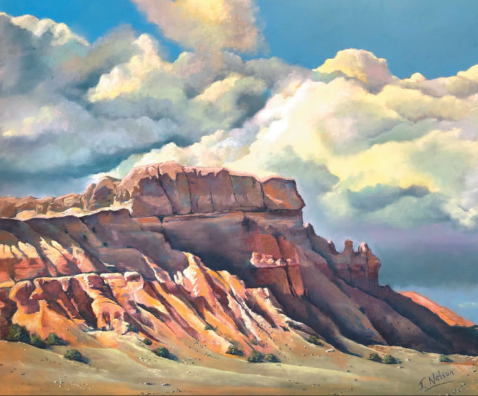 Pastel paintings - “New Mexico Badlands” by Juanita Nelson