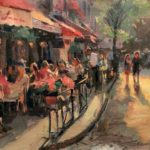 6th Annual AIS Impressions Small Works Showcase American Impressionism - James Richards AISM, "The Cafe," 11 x 14 in., Oil, $2800