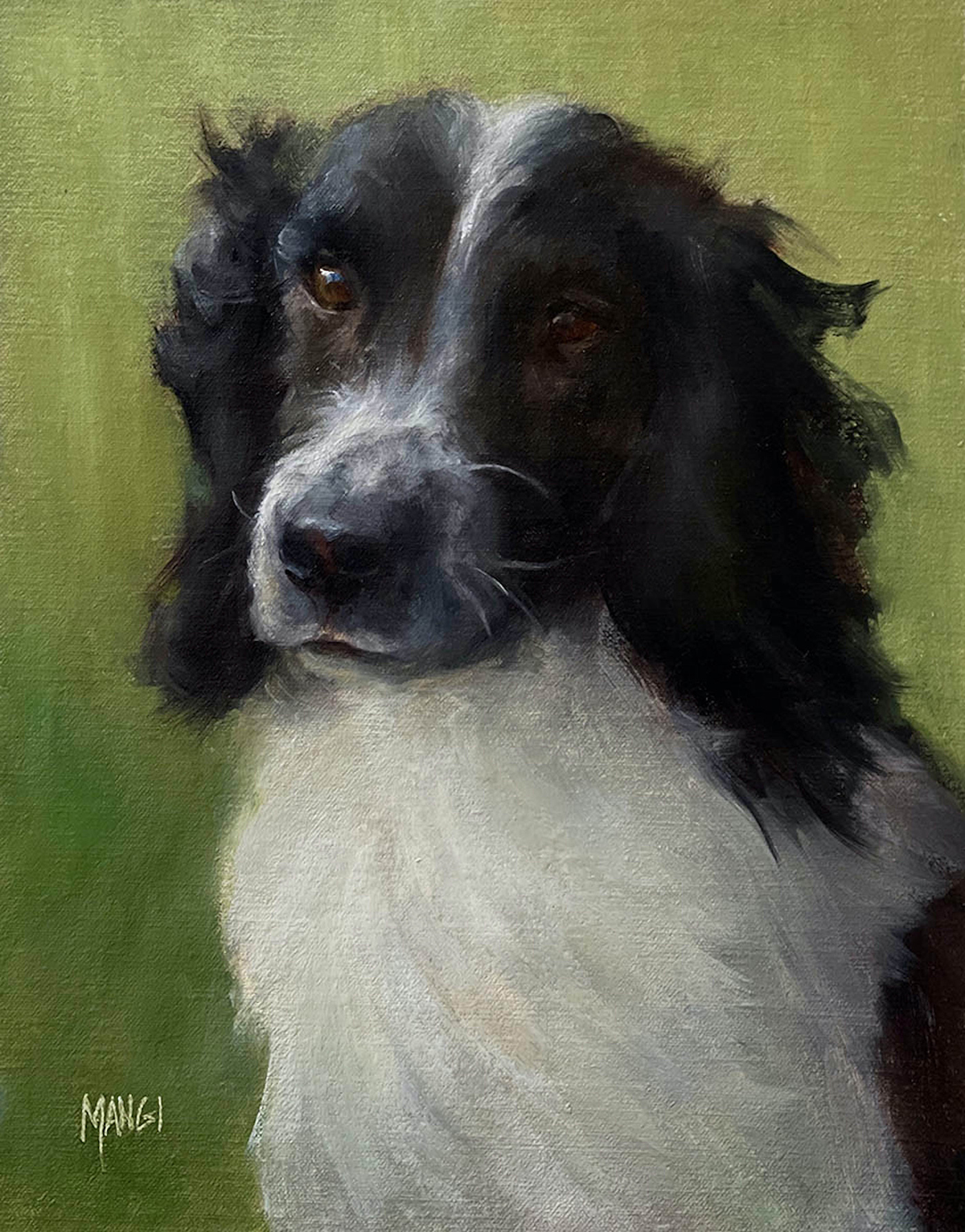 oil painting of dog portrait