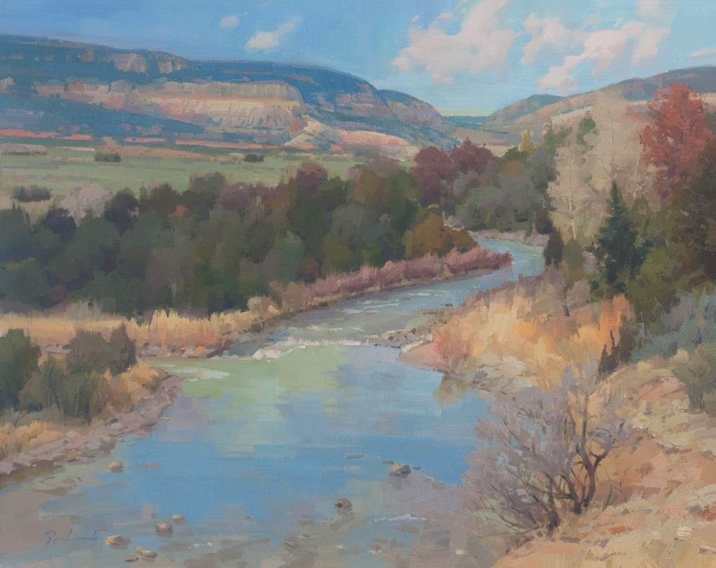 Oil Painters of America - Louis Escobedo, "Mountain River," 2022, oil on linen, 24 x 30 in.