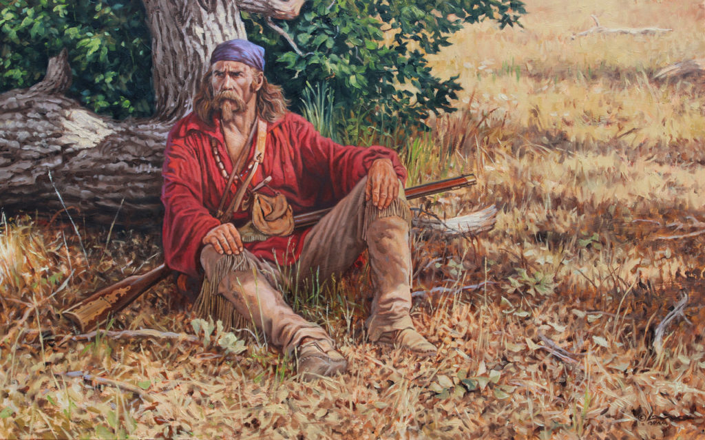 Oil Painters of America - Steven Lang, "Shady Rest for Ol Pen," 2022, oil on canvas, 18 x 29 in.