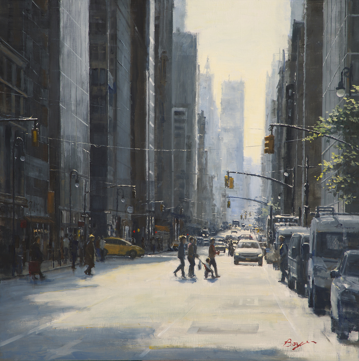 oil painting of cityscape during the day