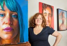 Artist Spotlight: Nadine Robbins Artist Nadine Robbins with Spotlight Award painting, Kara