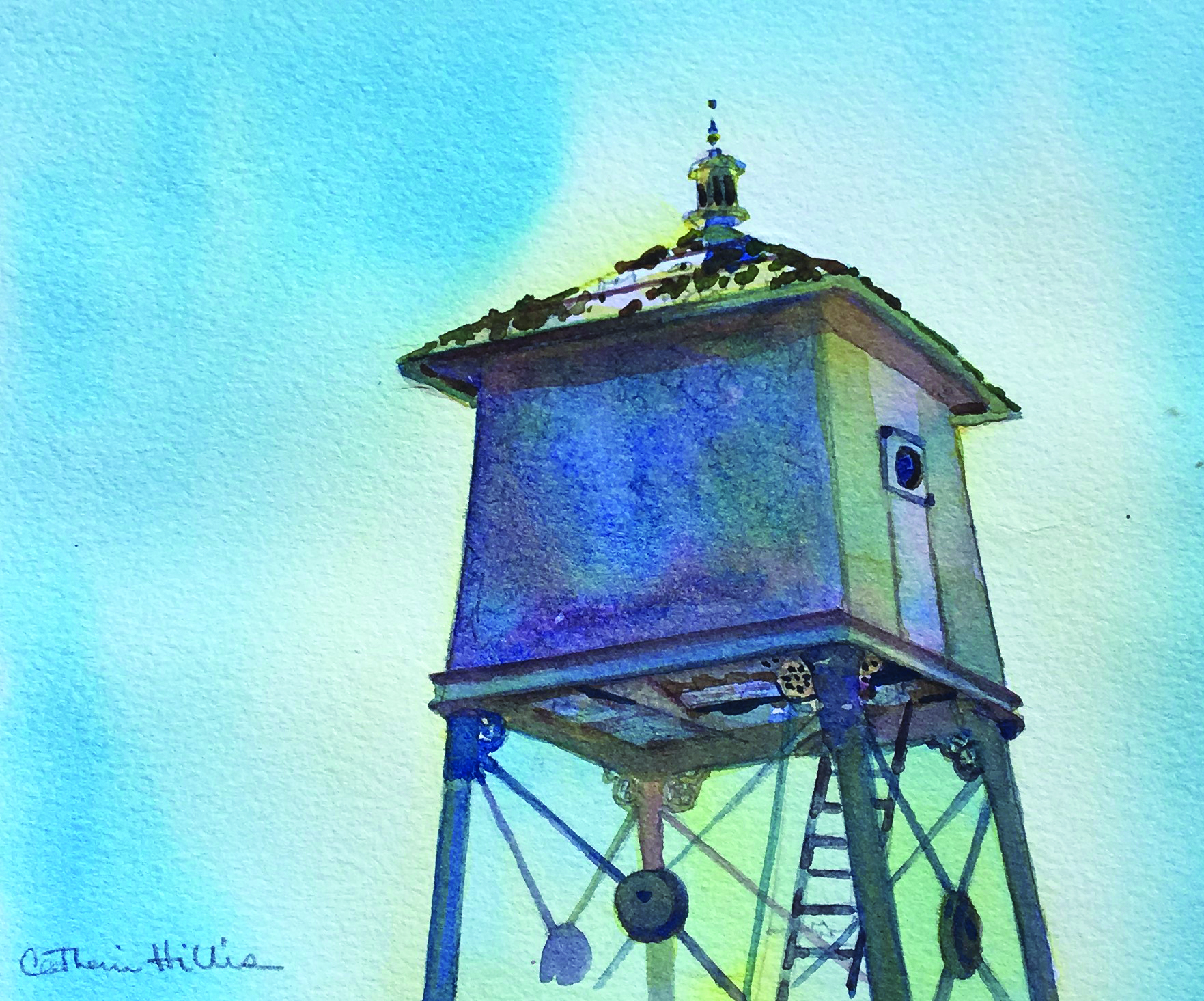 Catherine Hillis (b. 1953), "Sapelo Island Range Front Light," [Sapelo Island, Georgia], watercolor on paper, 14 x 11 in., collection of the artist