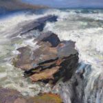 Portraying the Raw Power of Water Robin Caspari, "The Edge," oil, 12 x 10 in. - PleinAir Salon